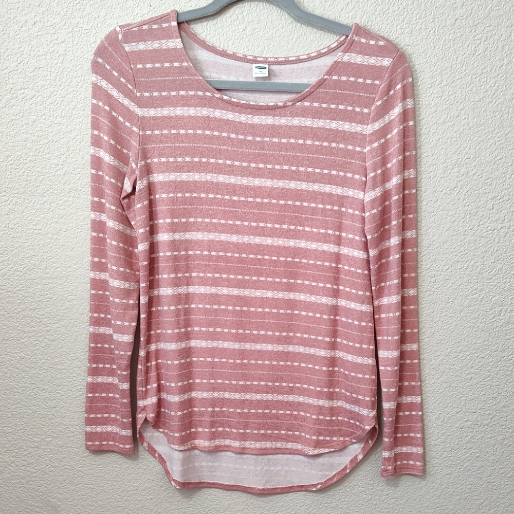*Old Navy Western Southwest Women's Pink Striped Print Cozy Fuzzy  Top